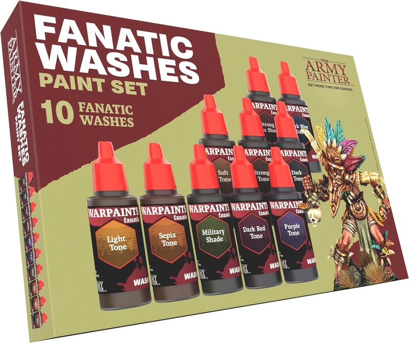 The Army Painter Warpaints Fanatic Washes Paint Set 10 x 18 mL Acrylic Paint Model Paint Washes and Shades for Miniature Models Warhammer DD Miniatures - Image 2