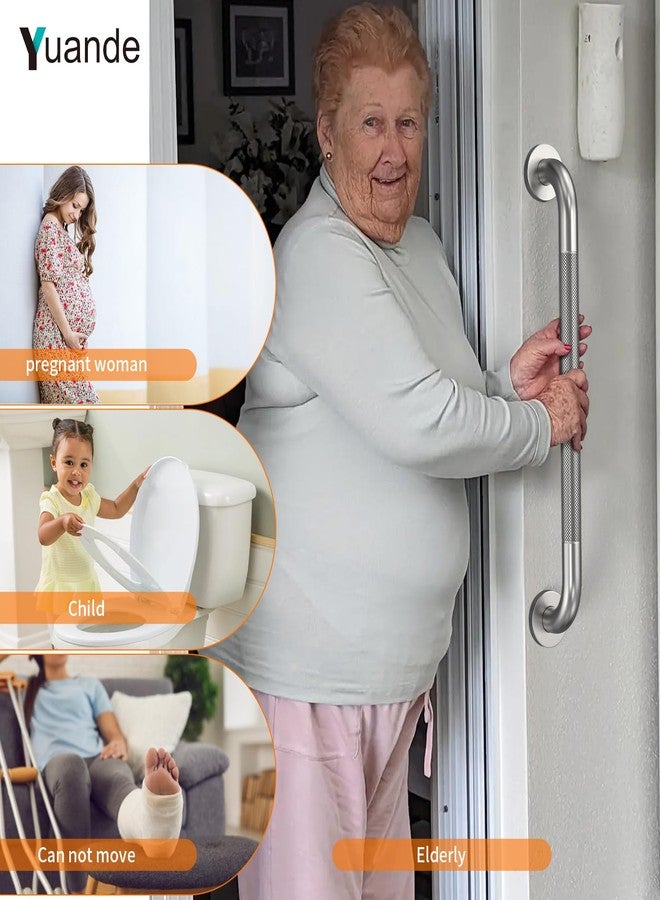 YuanDe 4 Pack 24 Inch Shower Grab Bar, YuanDe Brushed Nickel Bathroom Grab Bar Handle w/Anti-Slip Knurled Grip, Stainless Steel Bath Balance Bar, 1.25" Diameter Safety Hand Rail Support,Handicap Elderly - Image 3
