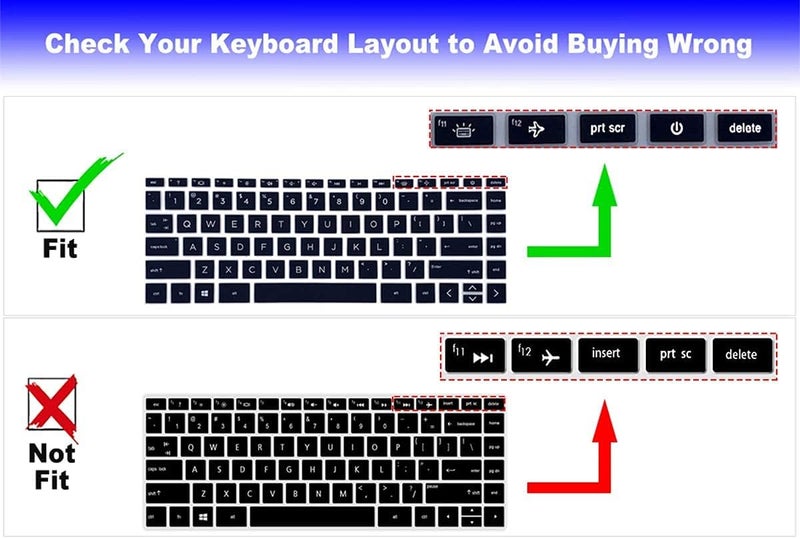 Oaky Keyboard Cover Compatible with HP Pavilion x360 14 & HP Laptop 14 14t 14m-dw/dy...Series & HP 14-dv/dw/ek ...Series Hp Laptops Keyboard Protector Skin - Silicone Black - Image 2