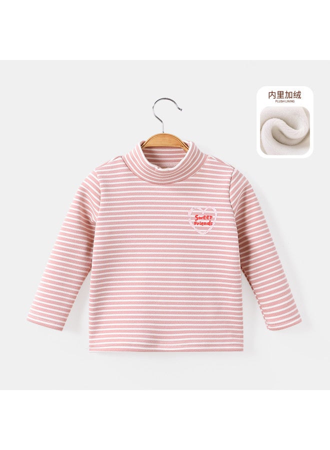 Girls' Autumn Winter Fashion Versatile T-shirt Children's Warm Top - Image 3