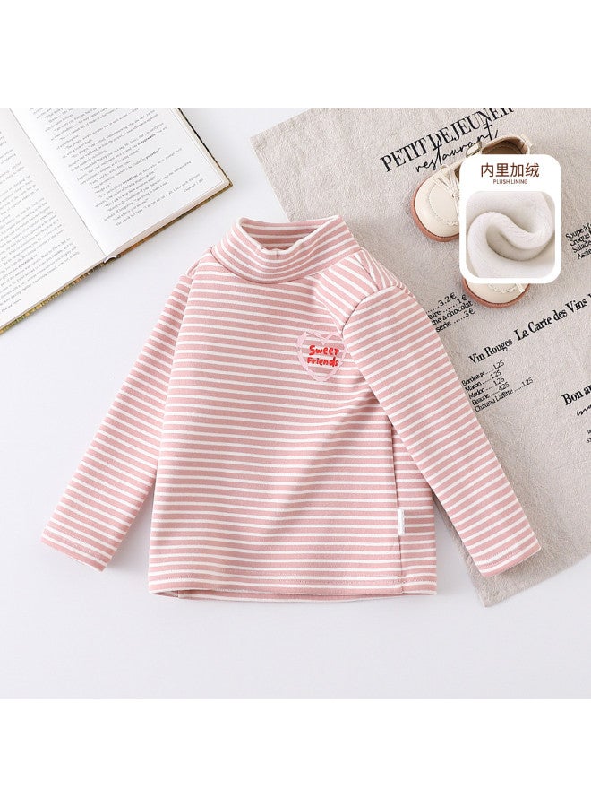 Girls' Autumn Winter Fashion Versatile T-shirt Children's Warm Top - Image 2