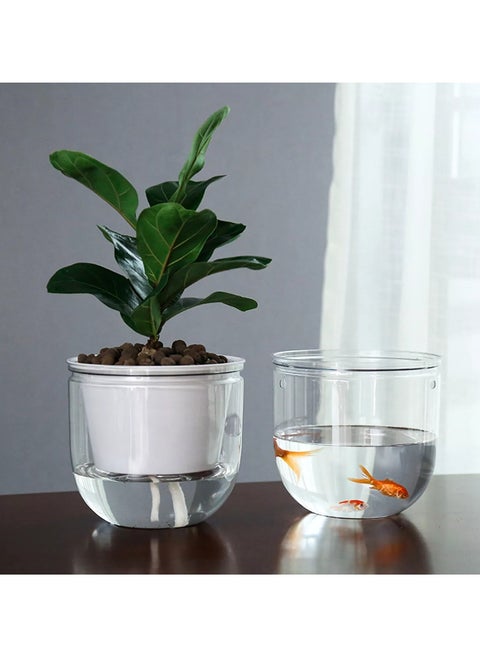 Hanging Self-Watering Planter with Clear Pot and Chain – Modern Hydroponic Plant Container