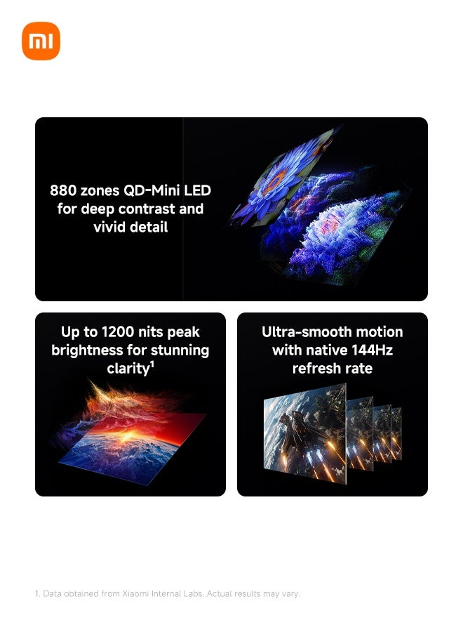 Xiaomi TV S Mini LED 98" 2026, QLED Mini LED, Smart TV with Dolby Vision + Dolby Atmos, 144Hz with 288Hz Game Boost Mode, 4K UHD, HDR10+, MEMC, Google TV, Airplay 2, Google L98MC-SME Black - Image 3