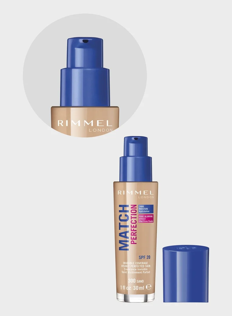 RIMMEL LONDON Rimmel Match Perfection Foundation – 300 – Sand, 30ml