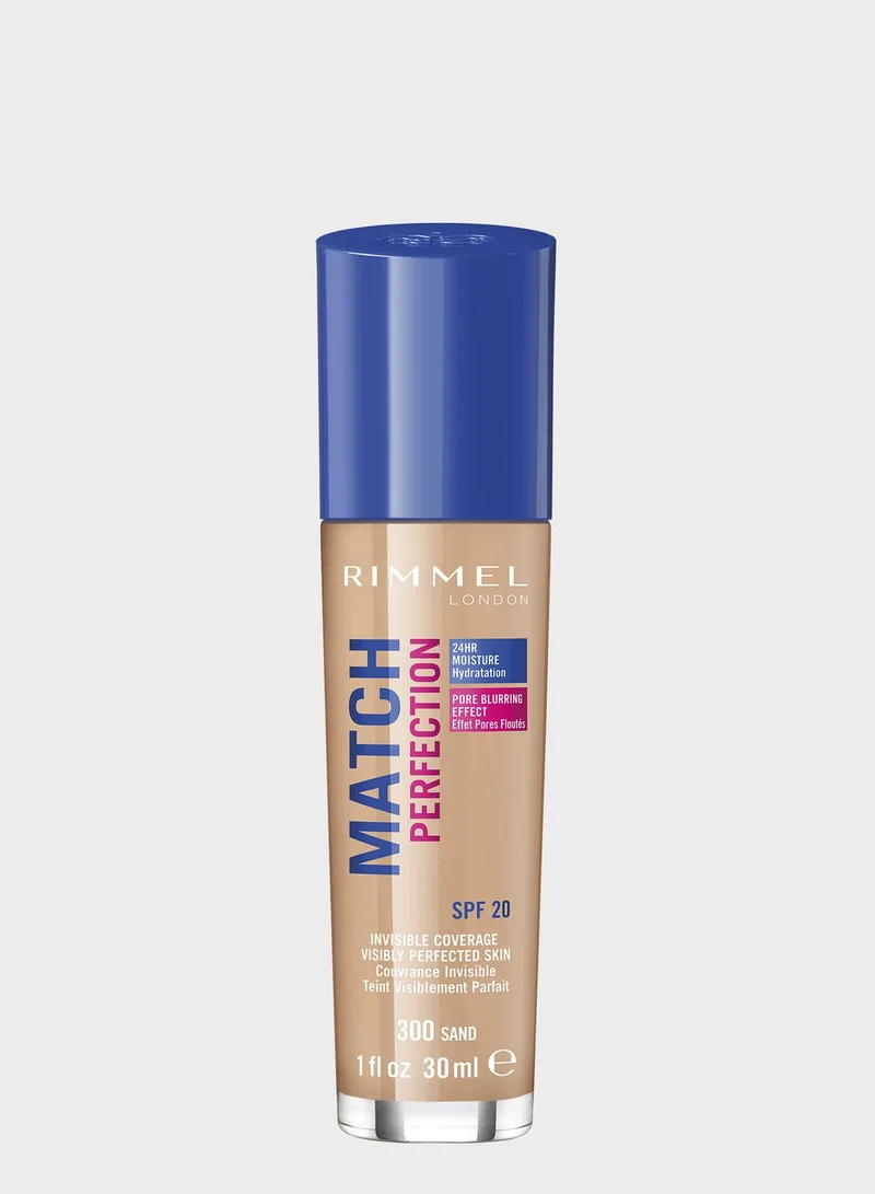 RIMMEL LONDON Rimmel Match Perfection Foundation – 300 – Sand, 30ml