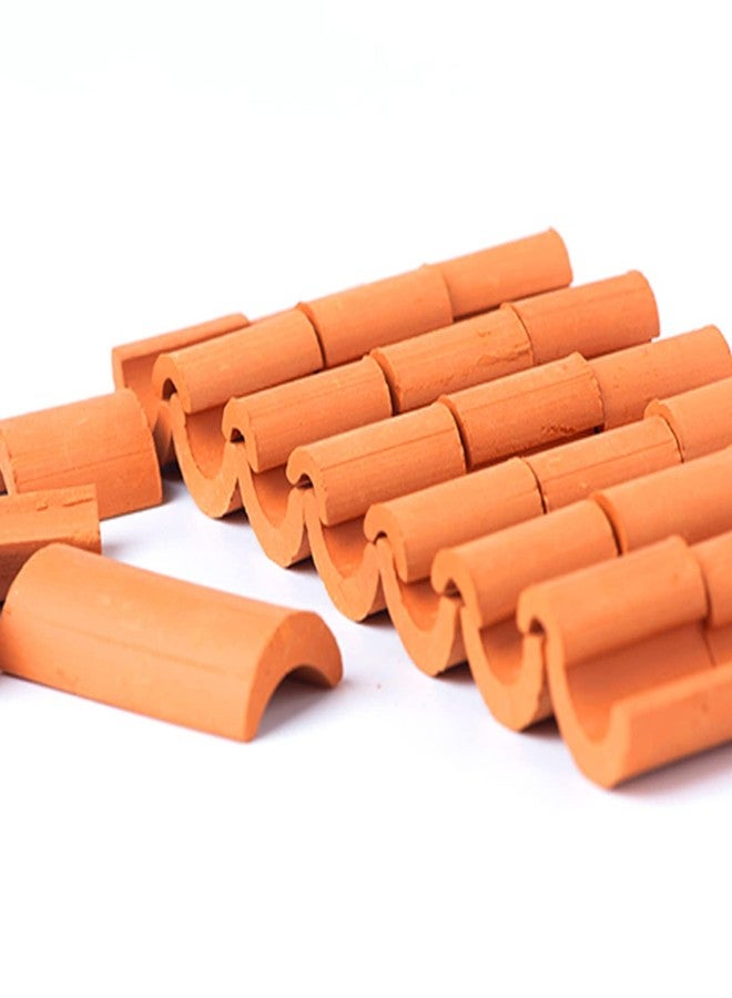 Yardwe 80pcs Miniature Roof Tiles, 1:16 Scale Pottery Clay Roof Tiles, DIY Mini House Props for Dollhouse, Garden, Diorama, and Model Building - Image 3
