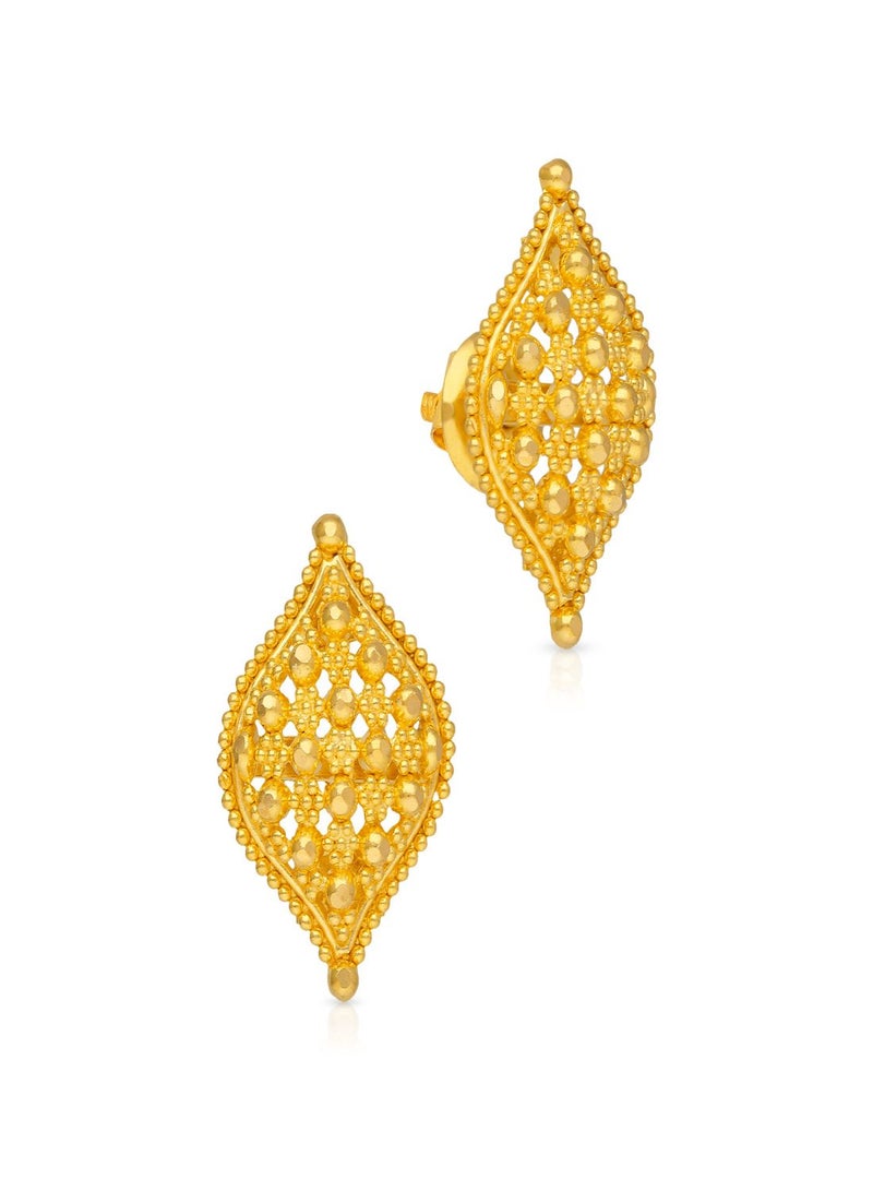 Malabar Gold and Diamonds 22 Karat 916 Purity Studs Style Screw Nut Earring for Women ERCOS10035 - Image 1