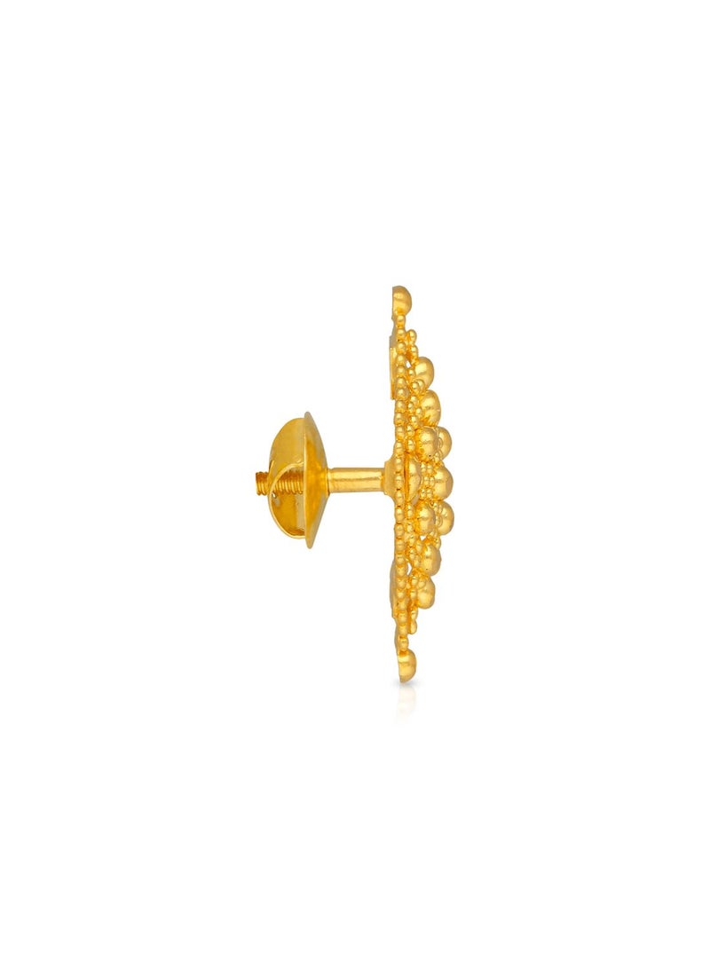 Malabar Gold and Diamonds 22 Karat 916 Purity Studs Style Screw Nut Earring for Women ERCOS10035 - Image 2