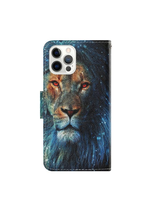Zaboon Case For iPhone 13 Pro Coloured Drawing Pattern Leather Phone Case - Image 3
