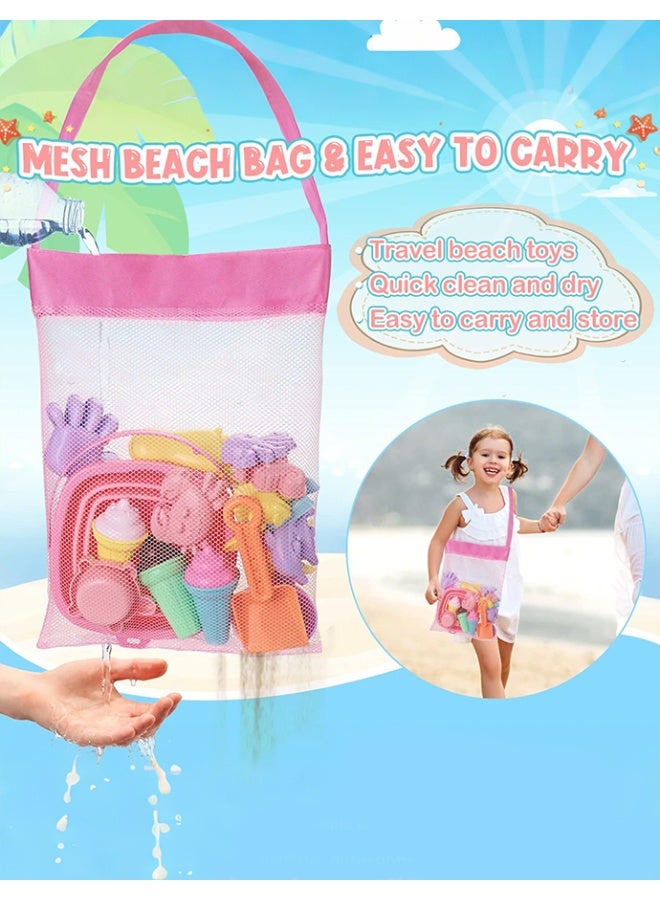 Beach Toys, Ice Cream Sand Toys for Toddlers, with Collapsible Bucket and Shovels for Kids with Bag, Travel Toys for Boys Baby Girls Age 3 4 5 6 7 8+ - Image 3