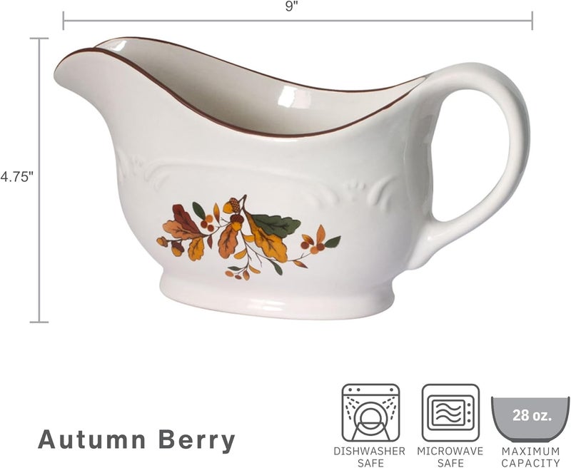 Pfaltzgraff Pfaltzgraff Autumn Berry Gravy Boat Cream 9 Inches  - Image 3
