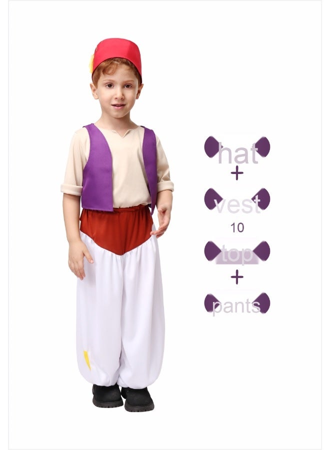 Halloween Children's Costume For Performances Arabian Nights Aladdin Magic Lamp Prince Children's Cosplay Party Performance Costume - Image 1