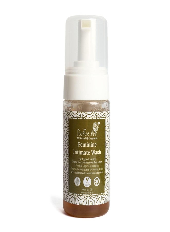 Rustic Art Organic Feminine Intimate Wash for Gentle Daily Cleansing, Odor Prevention and Irritation Relief | Foaming Cleanser | 100ml