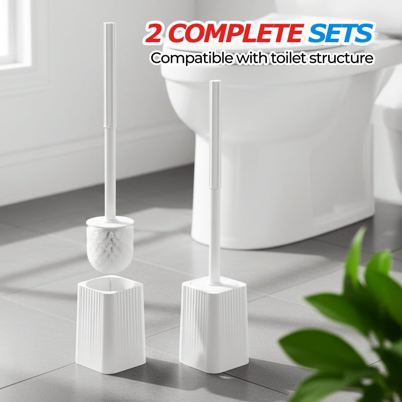 FORASTO 2Pack Toilet Bowl Brush and Holder Set - Toilet Scrubber Brush,Cleaning Brush,Bathroom Decor,Household Essentials,Cleaning Supplies,Home Essentials,White - Image 5