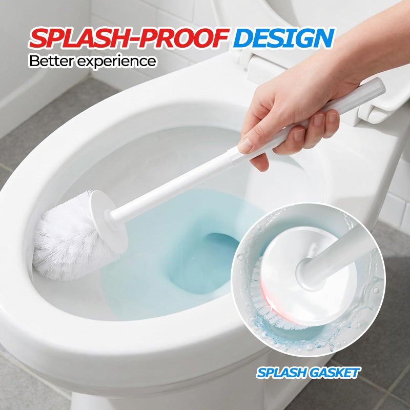 FORASTO 2Pack Toilet Bowl Brush and Holder Set - Toilet Scrubber Brush,Cleaning Brush,Bathroom Decor,Household Essentials,Cleaning Supplies,Home Essentials,White - Image 4
