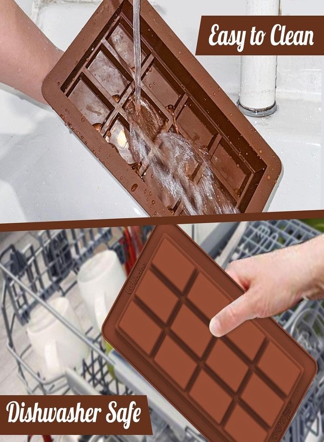 LEGACYCART 8 Slot Diamond, 10 Slot Square, 10 Slot Rectangle and 12 Slot Dubai Kunafa Silicone Mold Deep Square Break Apart Chocolate Bar for Pistachio DIY Ganache Caramel Treats for Kids (Pack of 4) - Image 5
