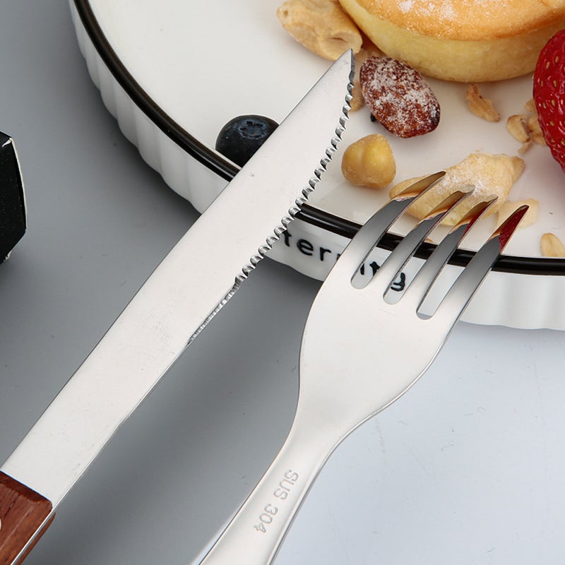 1 Set Camping Tableware Fork Cutter Spoon Set Steak Tableware Camping Flatware for Picnic - Image 5