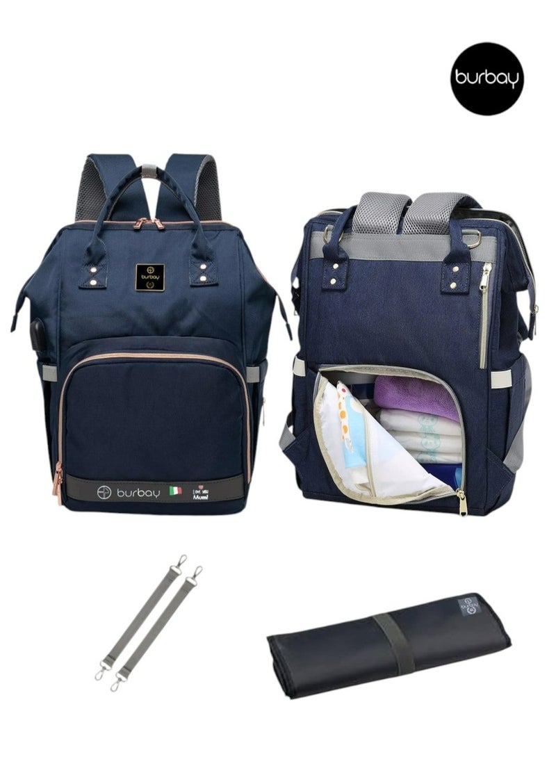 بورباي شنطة حفاضات ظهر Burbay متعددة الاستخدامات - تصميم عصري وعملي للأمهات - Image 4