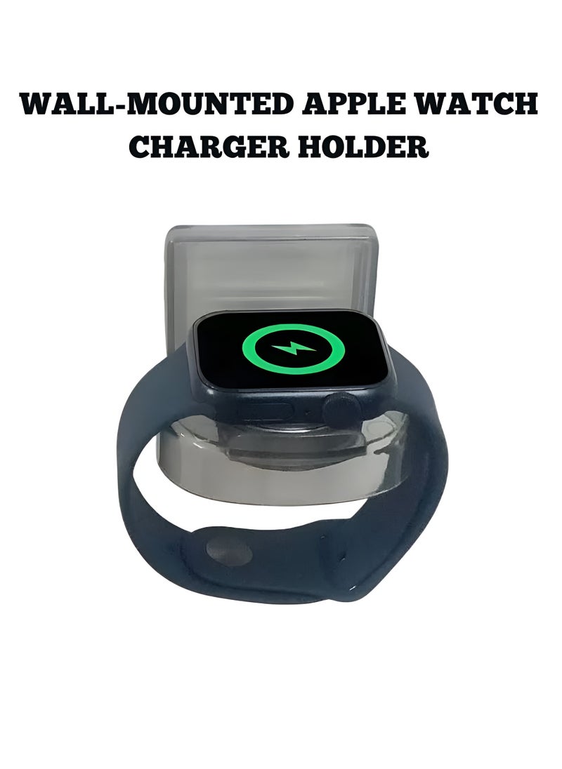 DECOR SOUQ Apple Watch Wall Mount Holder – Universal Charger Stand for All iWatch Models (Series 1 to 8, SE, Ultra) – No-Drill Installation with Heavy-Duty Self-Adhesive Sticker – Space-Saving Charging Dock for Bedroom, Bathroom, Office – Secure Magnetic Mount for Effortless Charging – Sleek, Modern Design – 3M VHB Adhesive Backing – Perfect for Home, Travel or Work – Hassle-Free Setup in Seconds – Strong Hold for Apple Watch Charger – Compact & Stylish Organizer – Compatible with All Apple Watch Bands – Anti-Slip Grip Technology – Easy-to-Clean Finish – Premium Gift for Apple Fans – Effortless Accessibility – Protect Your Watch from Falls – Seamless Compatibility with Magnetic Chargers– Trusted by Thousands – Upgrade Your Charging Routine – Modern Minimalist Aesthetic – Quick-Dry Adhesive for Instant Use – Maximize Countertop Space – Innovative Cord Management – Enhance Your Apple Ecosystem – Apple Watch Accessories - Sleek Grey Color  - Image 3