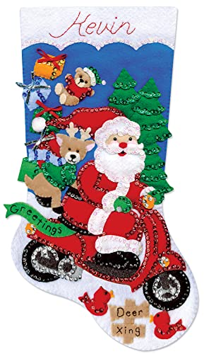 Tobin Scooter Santa Felt Stocking Kit - Image 1