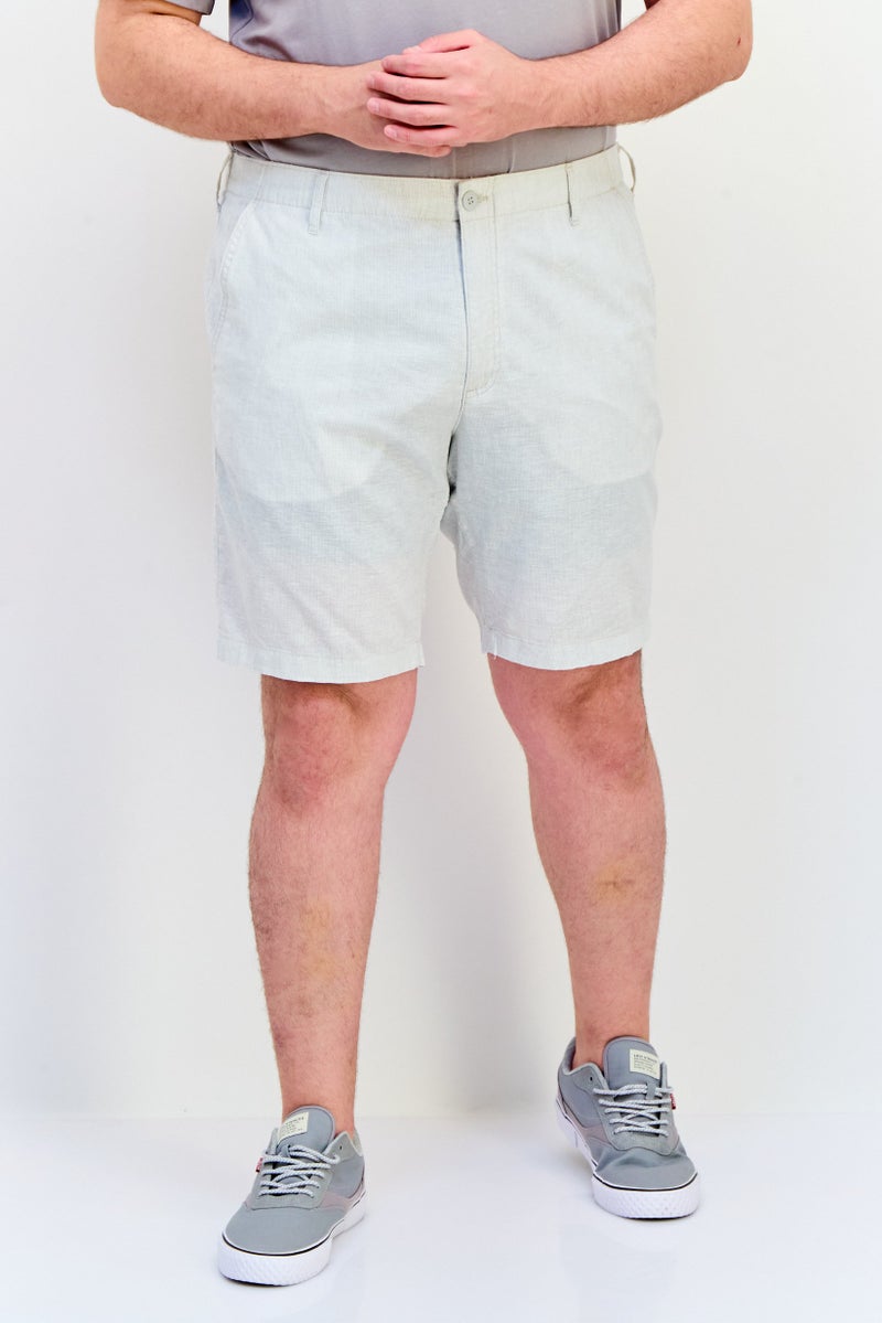 Celio Men Micro Stripe Basic Shorts, Grey - Image 1