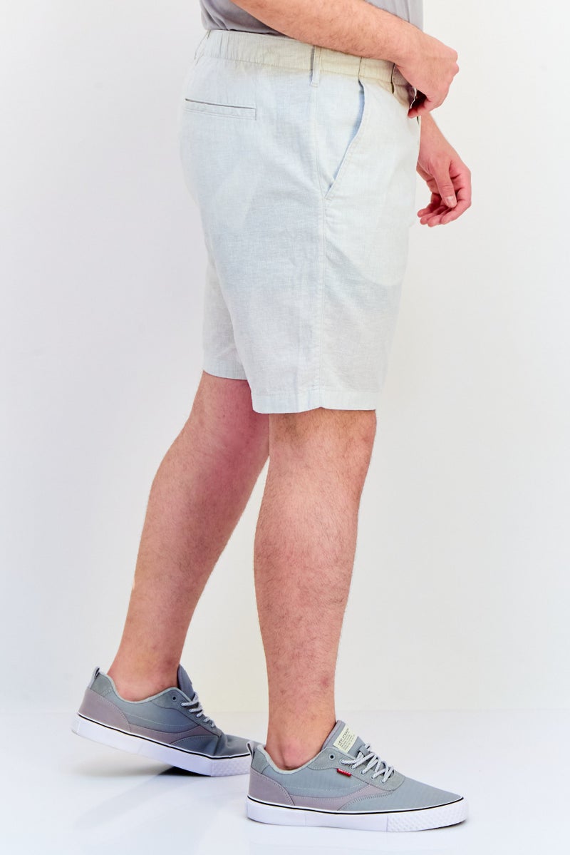 Celio Men Micro Stripe Basic Shorts, Grey - Image 2