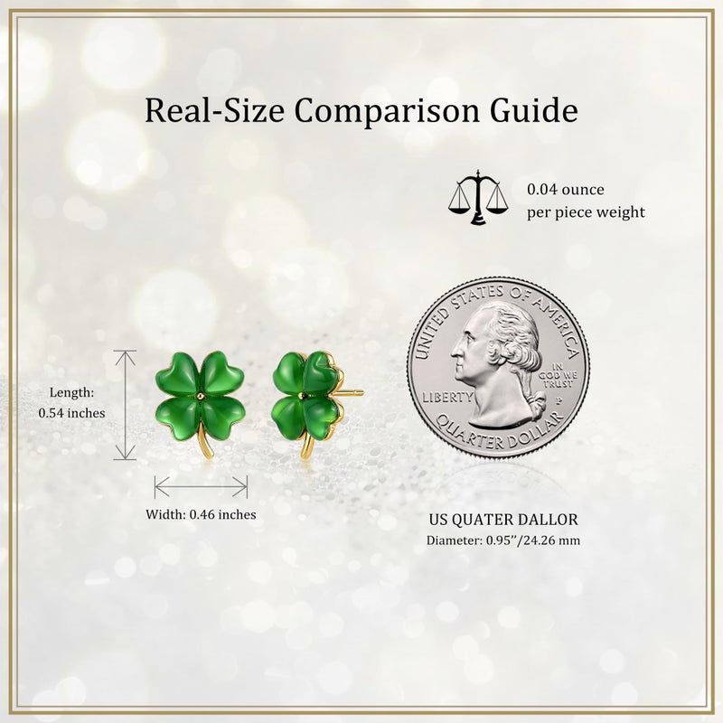 Sonateomber Green Shamrock Leaf Stud Earrings for Women Small Lucky Cute St Patricks Day Rhinestone Clover Leaves Cartilage Holiday Accessories Outfit Jewelry Gift - Image 5