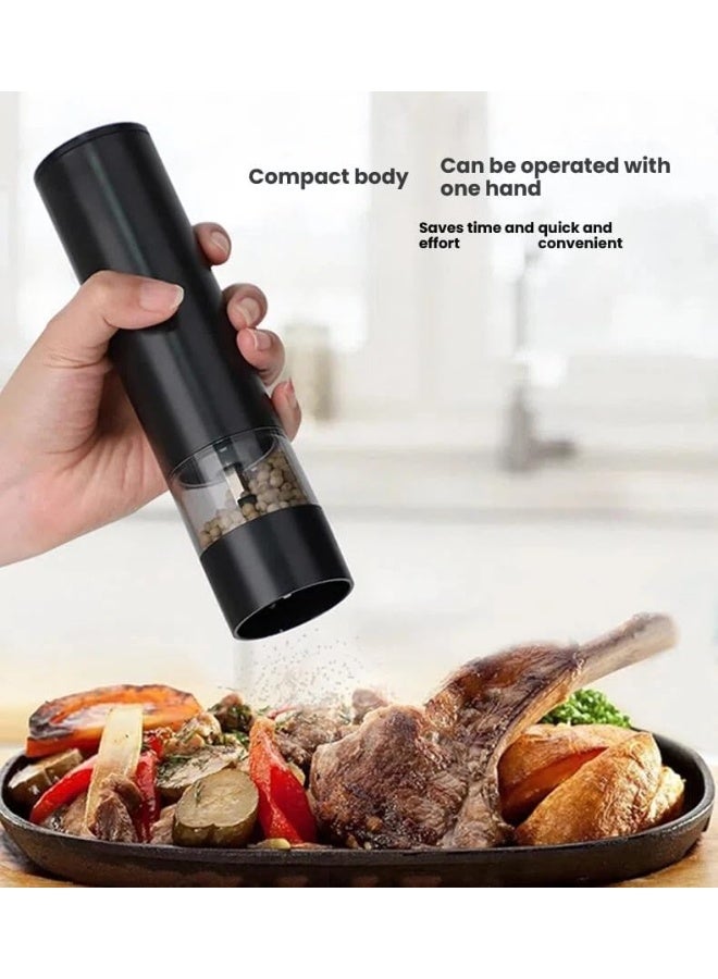 NIUB Electric Salt and Pepper Grinder Set, 2 Pack Automatic Ceramic Salt & Pepper Shaker Mills, External Adjustable Coarseness - Image 3