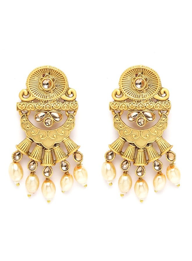 Adiva Gold-Plated Artificial Stones Pearl and Beads Temple Jewellery Set for Women, Traditional Stylish Jewellery Set for Women Party, Wedding, Bridal, Occasion, Festive - Image 3
