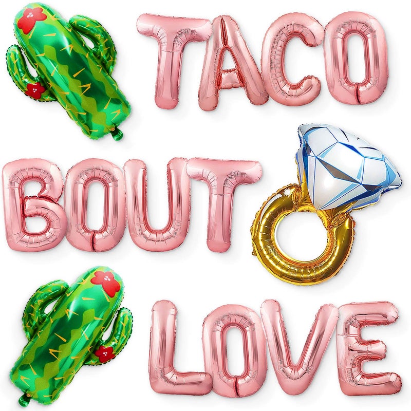 PartyForever Big TACO BOUT LOVE Balloons Bachelorette Party Decorations Kit Bridal Shower Party Balloons Supplies Hen Party Decorations Set - Image 3