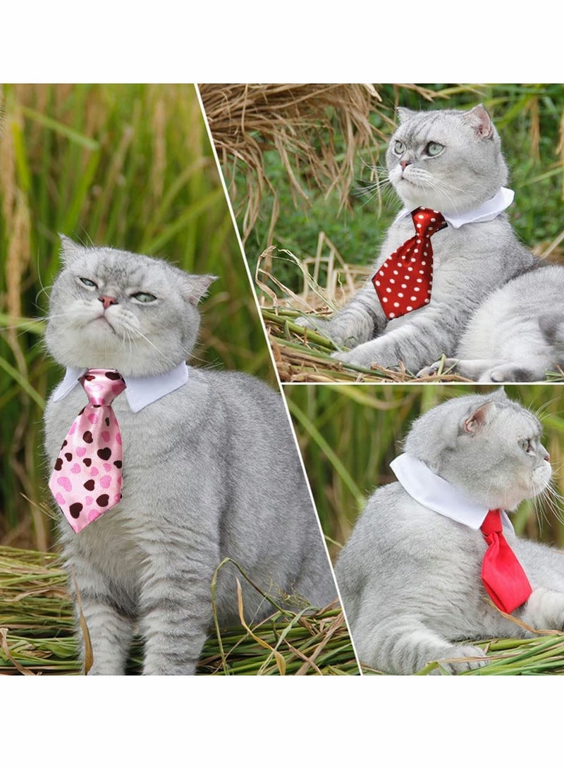 Pets Ties Pet Collar, 4 Pieces Adjustable Dog Tie Cat Ties, Bow Costume Necktie Collar for Small Dogs and Cats Grooming Accessories - Image 4