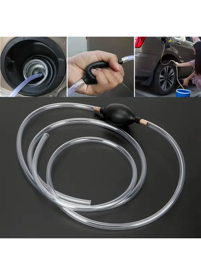 2pcs Black and White Portable Multi Function Oil Pump Hose for Diesel Gasoline Water - Image 1