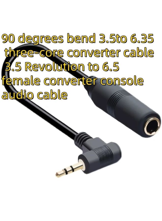 Premium 90 Degree Angled Audio Adapter Cable 6 35mm Male to 3 5mm Female 11 81 Inch - Image 2