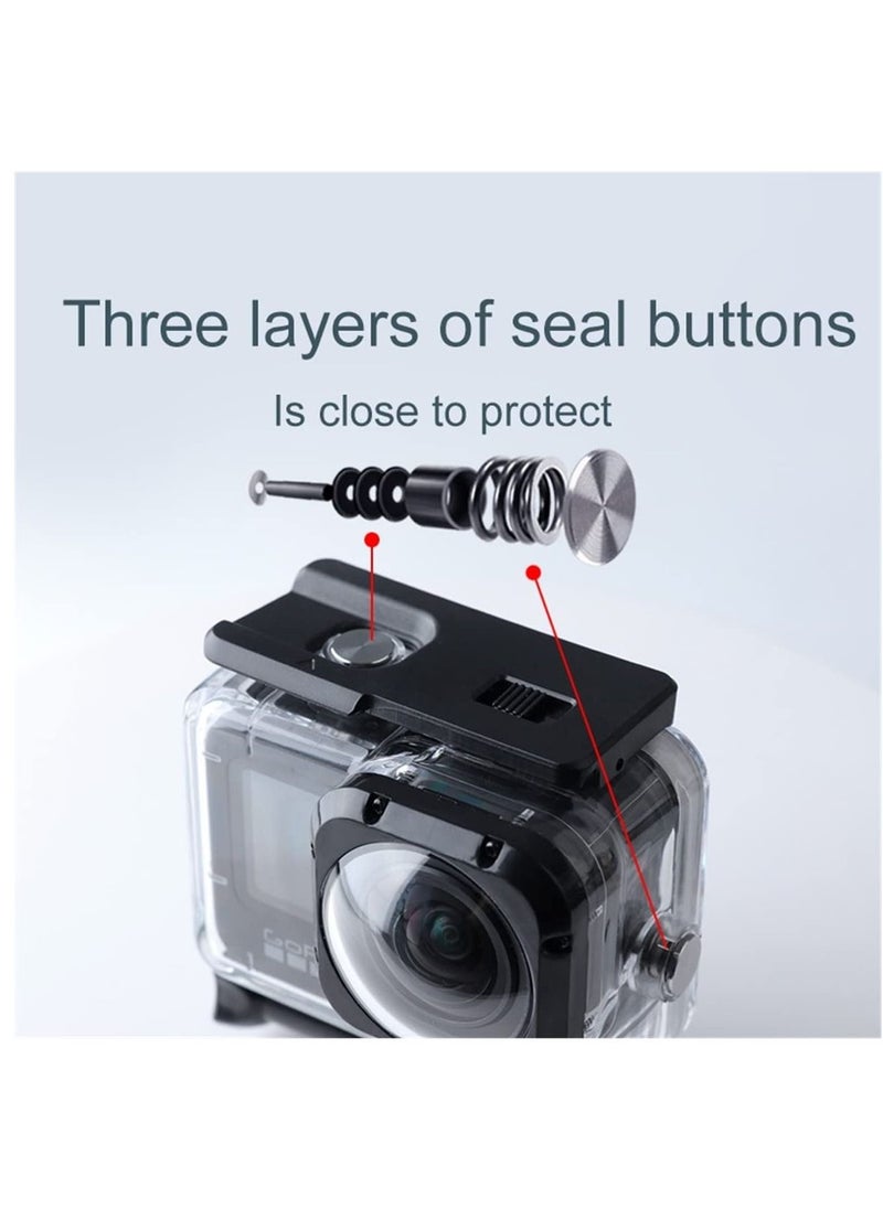 Generic Waterproof Diving Case Underwater Housing Shell Supports Deep Diving Scuba Snorkeling Quick Release Bracket action camera protective cover Compatible with GoPro Hero 10/9 Max Len Mod  - Image 2