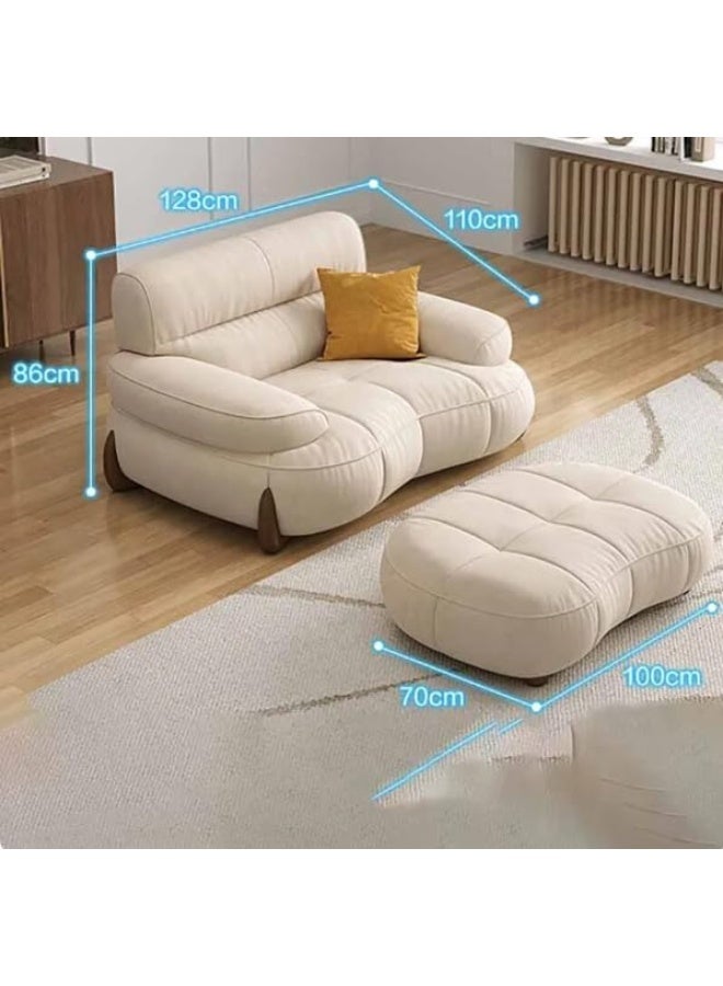 Comfynest Modern Faux Leather Sofa with Recessed Arm and Sewn Pillow Back  - Image 2