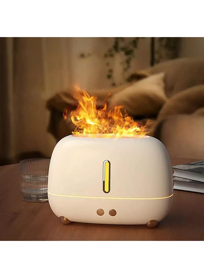 SKAFA Simulation Flame Mist Humidifier Flame Diffuser 7 Color Changing Night Lights Aromatherapy Essential Oil Diffuser For Home Office And Bedroom Auto Off 250Ml White - Image 1