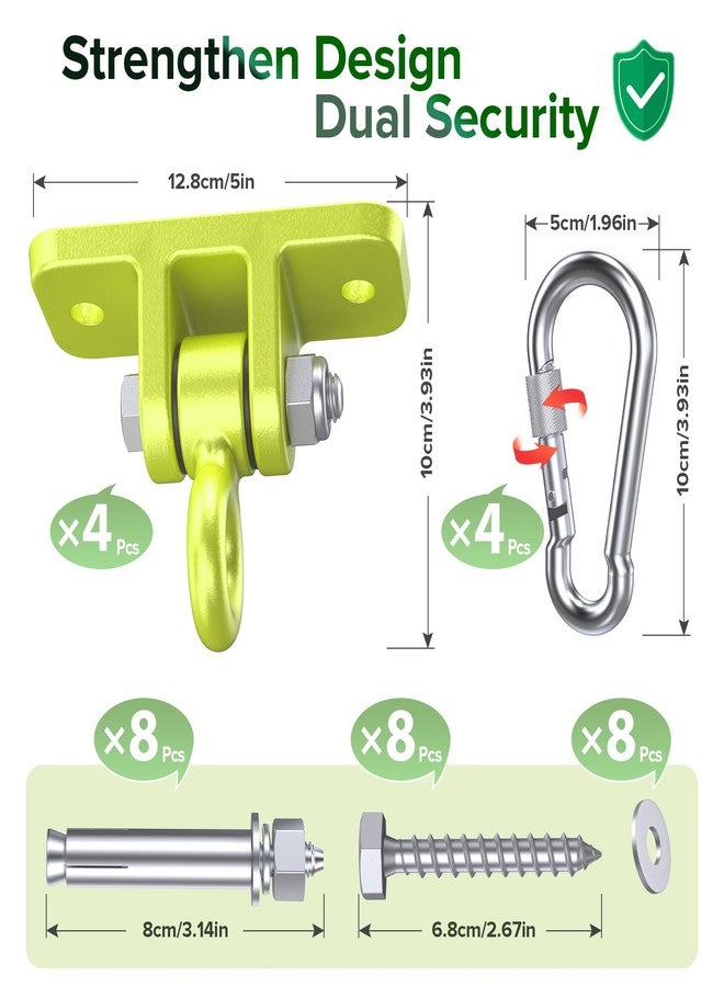 Highpro Heavy Duty Swing Hangers - 5000 lbs Capacity, Swing Set Brackets Silent Rotation, Easy Installation for Swings, Yoga Straps, Punching Bags, Hammocks & More - Indoor/Outdoor Use - 4 Pack - Image 2