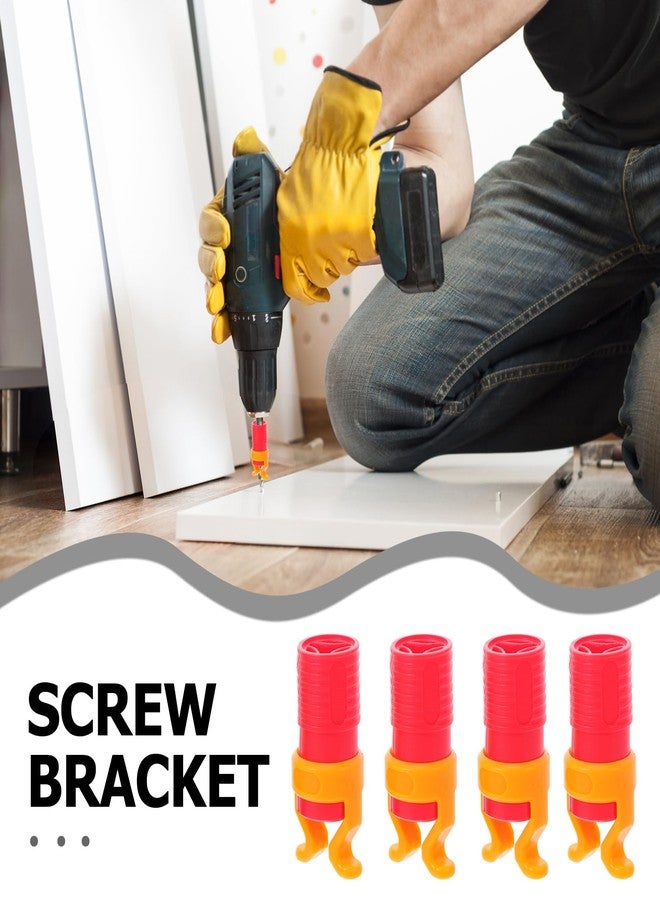 Balacoo 4 Pcs Abs Screw Holder Clamp: Plastic Screw Clamp for Drill, Fits Diameter Fo 6-8mm Screwdrivers Bit - Woodworking Holding Tool (red) - Image 3