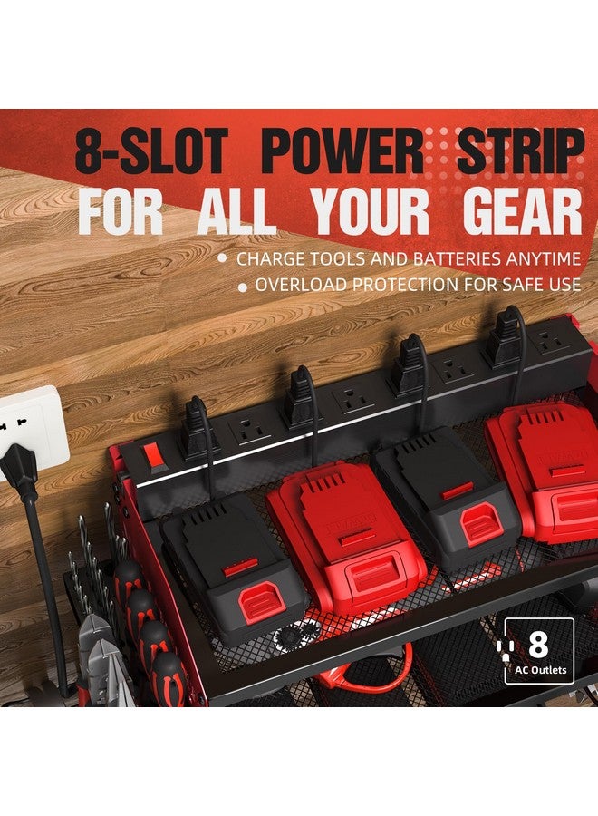 Veitorld Power Tool Organizer with Charging Station, 4 Drill Holders, Heavy Duty Modular Wall Mount Rack for Garage & Shed Organization, Tool Storage Organizer, Gifts for Men Dad Husband Christmas - Image 2