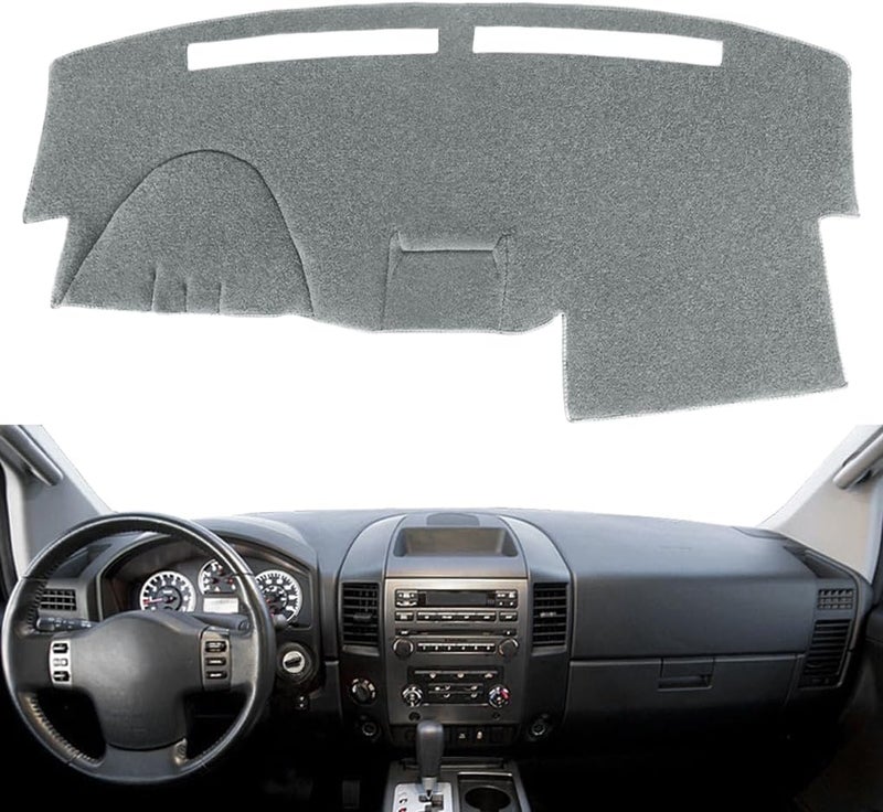 Yiz Dashboard Cover Mat Pad for Nissan Titan 2004-2012 - Dark Gray - Image 2