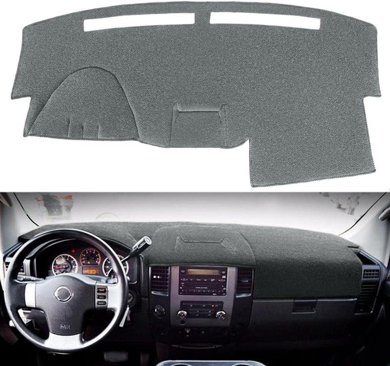 Yiz Dashboard Cover Mat Pad for Nissan Titan 2004-2012 - Dark Gray - Image 1