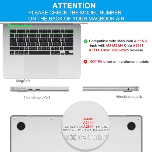 TELTREK 3 Pc's TrackPad (TouchPad) & PalmRest Clear TPU Skin Protector Compatible With MacBook Air 15 inch (MacBook Air 15.3 Inch M2/ M3/M4 (2023-2025) Models : A2941, A3114, A3241 - Image 2