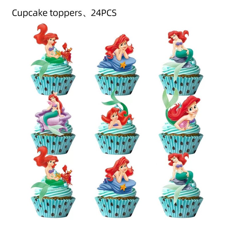 Losede 24PCS Cartoon Cake Toppers Cupcake Toppers Cake Decorations Birthday Party Supplies Decorations (Style 8) - Image 2