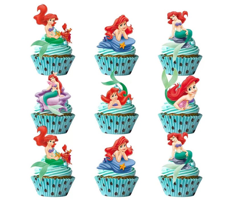 Losede 24PCS Cartoon Cake Toppers Cupcake Toppers Cake Decorations Birthday Party Supplies Decorations (Style 8) - Image 1