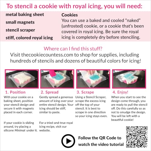 The Cookie Countess Inc The Cookie Countess Cookie Stenciling Essentials - Tools for Stenciling a Cookie with Royal Icing - Image 2