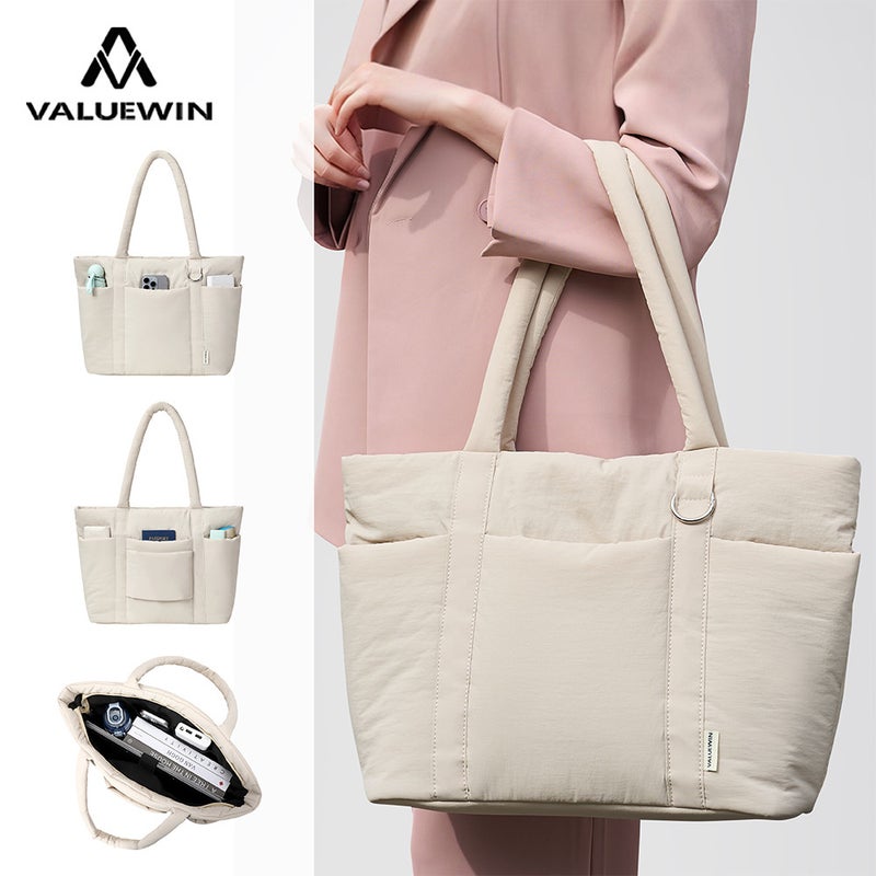 Puffy Down Bag 16Inch Women'S Laptop Bag Large Capacity Lightweight Puff Tote Bag Portable - Image 2