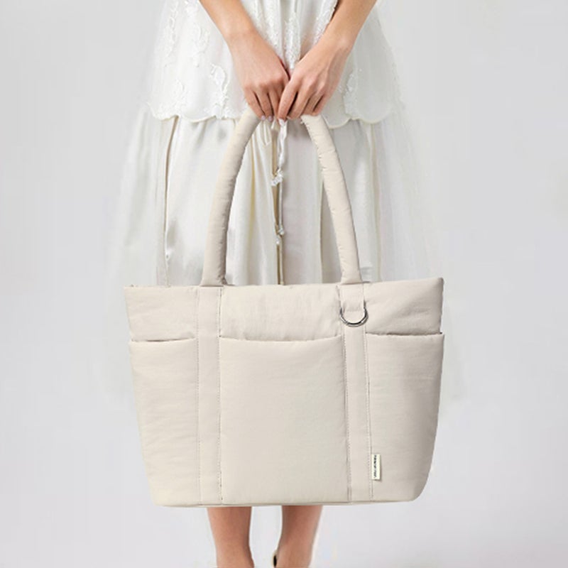 Puffy Down Bag 16Inch Women'S Laptop Bag Large Capacity Lightweight Puff Tote Bag Portable - Image 5