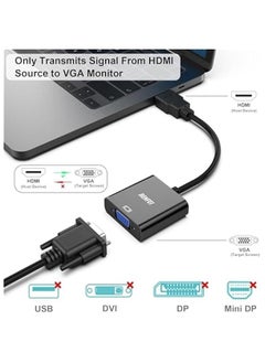 Arabest 20 Pack of Gold-Plated HDMI to VGA Adapters for Computer, Desktop, Laptop, Monitor, Projector, HDTV, Chromebook, Raspberry Pi, Roku, Xbox - Black.  - Image 2
