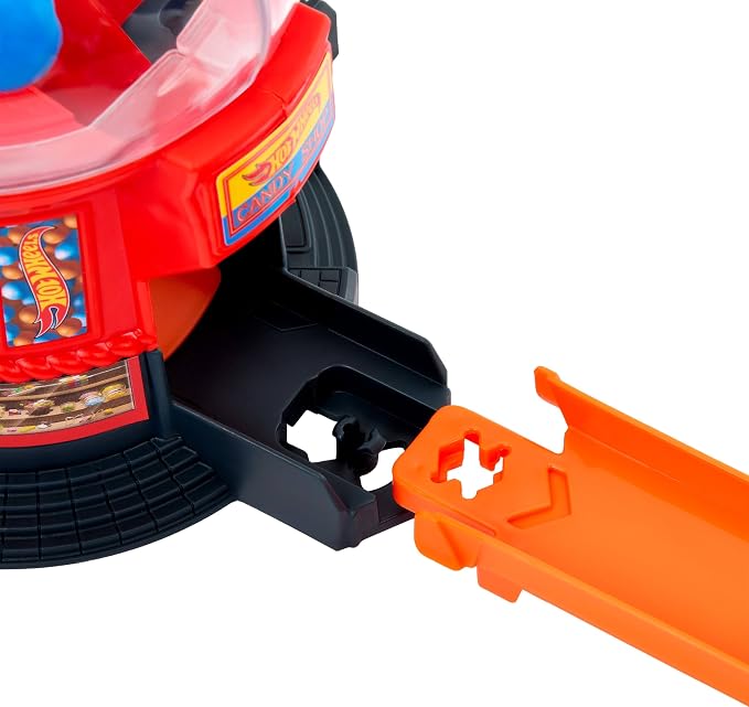 Hot Wheels Downtown City Candy Shop​​ Track Set & 1:64 Scale Toy Car | Gumball Machine Playset & Die-Cast Donut-Shaped Vehicle, With Speed Snap Track - Image 5