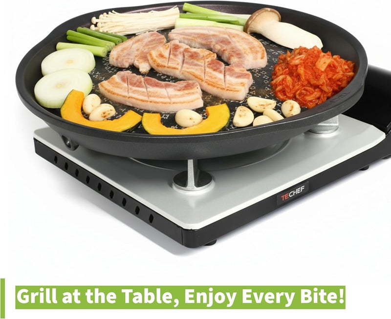 Techef - Stovetop Korean BBQ Non-Stick Grill Pan with Agni Portable Gas Stove Burner, Made in Korea (Master KBBQ Set) - Image 3